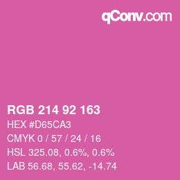 カラーコード: RGB 214 92 163 | qconv.com