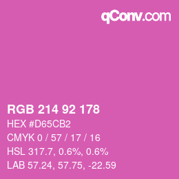 カラーコード: RGB 214 92 178 | qconv.com