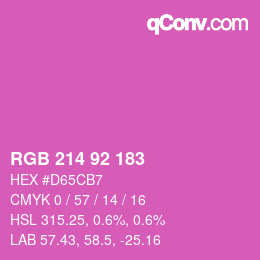 颜色代码: RGB 214 92 183 | qconv.com