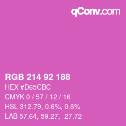 颜色代码: RGB 214 92 188 | qconv.com