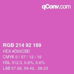 颜色代码: RGB 214 92 189 | qconv.com