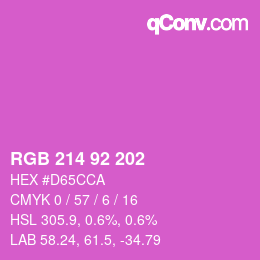 カラーコード: RGB 214 92 202 | qconv.com