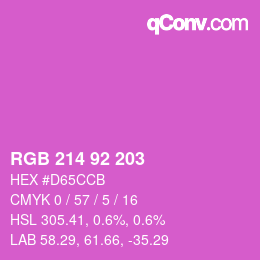 カラーコード: RGB 214 92 203 | qconv.com