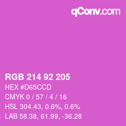カラーコード: RGB 214 92 205 | qconv.com