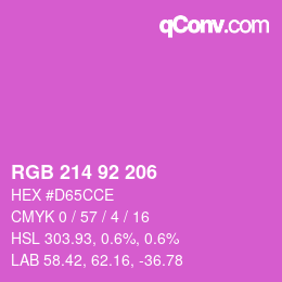 颜色代码: RGB 214 92 206 | qconv.com