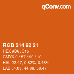 カラーコード: RGB 214 92 21 | qconv.com