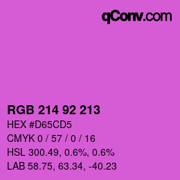 カラーコード: RGB 214 92 213 | qconv.com