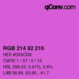 颜色代码: RGB 214 92 216 | qconv.com
