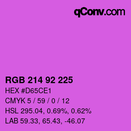 颜色代码: RGB 214 92 225 | qconv.com