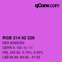 カラーコード: RGB 214 92 228 | qconv.com
