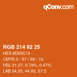 カラーコード: RGB 214 92 25 | qconv.com