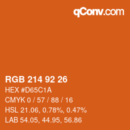 カラーコード: RGB 214 92 26 | qconv.com