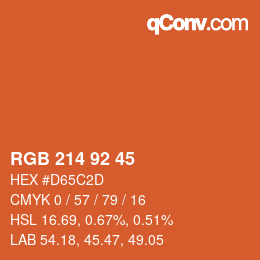 カラーコード: RGB 214 92 45 | qconv.com