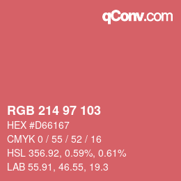 Color code: RGB 214 97 103 | qconv.com