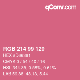 Farbcode: RGB 214 99 129 | qconv.com