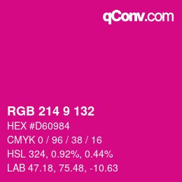 Color code: RGB 214 9 132 | qconv.com