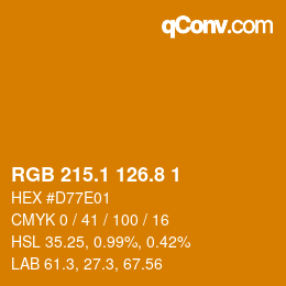 カラーコード: RGB 215.1 126.8 1 | qconv.com