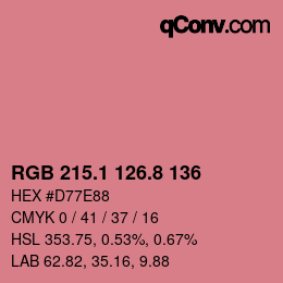 カラーコード: RGB 215.1 126.8 136 | qconv.com