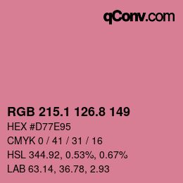 カラーコード: RGB 215.1 126.8 149 | qconv.com