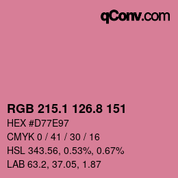 カラーコード: RGB 215.1 126.8 151 | qconv.com
