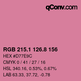 カラーコード: RGB 215.1 126.8 156 | qconv.com