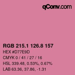 カラーコード: RGB 215.1 126.8 157 | qconv.com