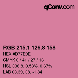 カラーコード: RGB 215.1 126.8 158 | qconv.com