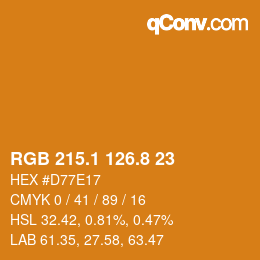 Color code: RGB 215.1 126.8 23 | qconv.com
