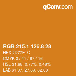 Color code: RGB 215.1 126.8 28 | qconv.com