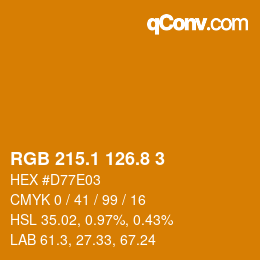 Color code: RGB 215.1 126.8 3 | qconv.com