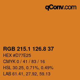 Color code: RGB 215.1 126.8 37 | qconv.com