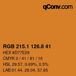 Color code: RGB 215.1 126.8 41 | qconv.com
