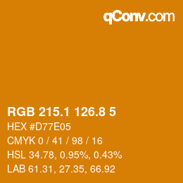 Color code: RGB 215.1 126.8 5 | qconv.com