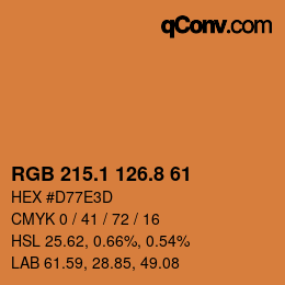 Color code: RGB 215.1 126.8 61 | qconv.com