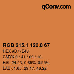 カラーコード: RGB 215.1 126.8 67 | qconv.com