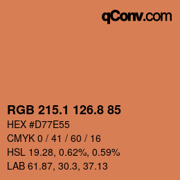 Color code: RGB 215.1 126.8 85 | qconv.com