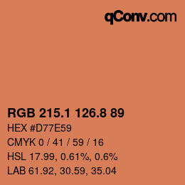 Color code: RGB 215.1 126.8 89 | qconv.com