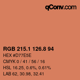 Color code: RGB 215.1 126.8 94 | qconv.com