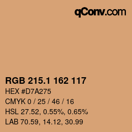 カラーコード: RGB 215.1 162 117 | qconv.com