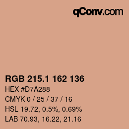 Color code: RGB 215.1 162 136 | qconv.com