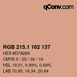 カラーコード: RGB 215.1 162 137 | qconv.com