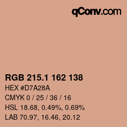 カラーコード: RGB 215.1 162 138 | qconv.com