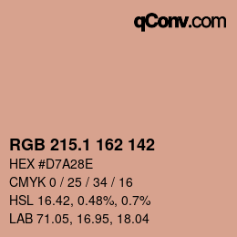 カラーコード: RGB 215.1 162 142 | qconv.com
