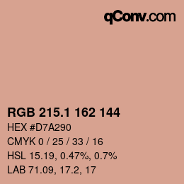 カラーコード: RGB 215.1 162 144 | qconv.com