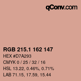 カラーコード: RGB 215.1 162 147 | qconv.com