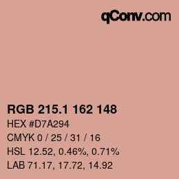 カラーコード: RGB 215.1 162 148 | qconv.com