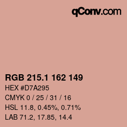 カラーコード: RGB 215.1 162 149 | qconv.com