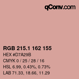 カラーコード: RGB 215.1 162 155 | qconv.com