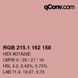 カラーコード: RGB 215.1 162 158 | qconv.com