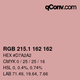 カラーコード: RGB 215.1 162 162 | qconv.com